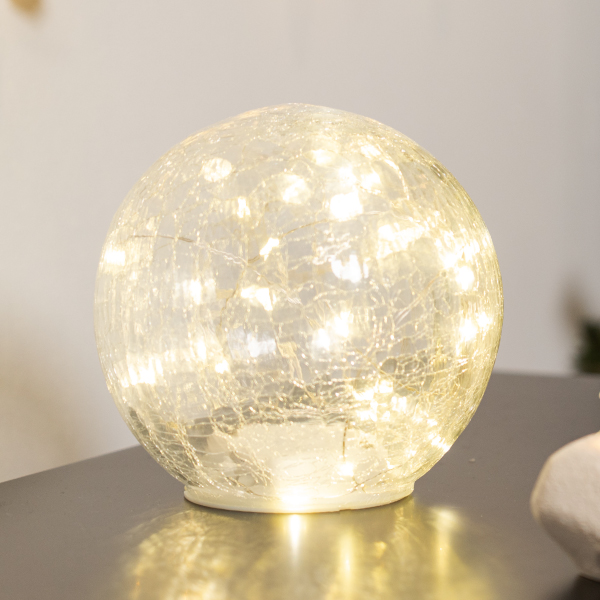 【shesay】クラックガラスのLEDライト イグルー S