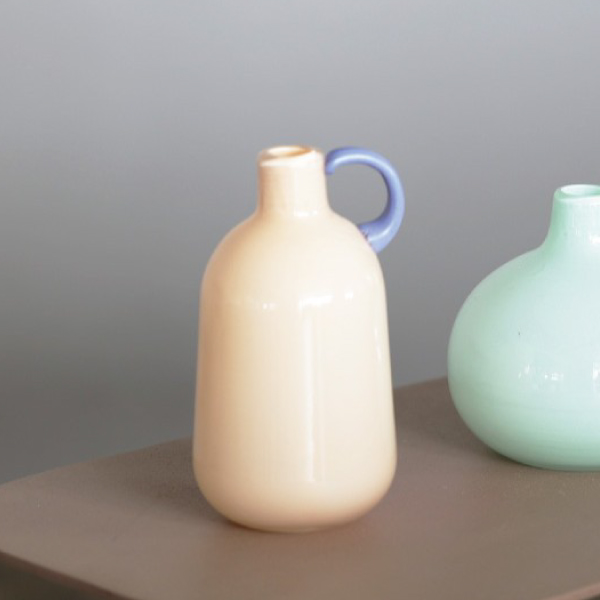 カラーガラス フラワーベース TIANA BEIGE