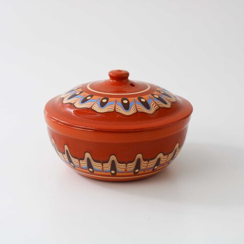 【Troyan Pottery】 Tradtional Series ギュベヂ 蓋付き鍋 No.280
