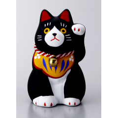 【クラフトマンハウス】 民芸招猫飾り(黒-厄除/K4510)