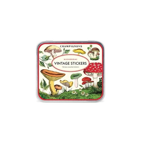 【CAVALLINI&Co.】 缶入りビンテージステッカー キノコ