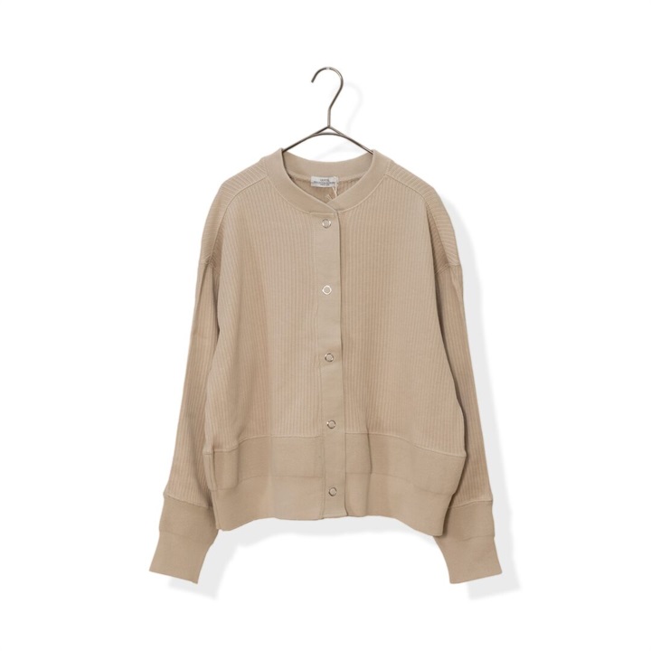 GENTIL ヘビーウェイトコットンリングドット釦カーディガン(A44L/BEIGE)