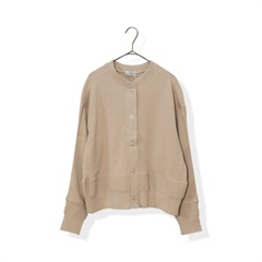 GENTIL ヘビーウェイトコットンリングドット釦カーディガン(A44L/BEIGE)