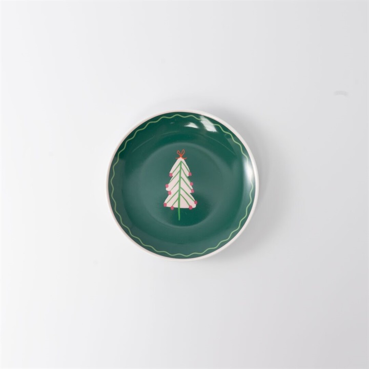 クリスマスツリー柄プレート 15cm