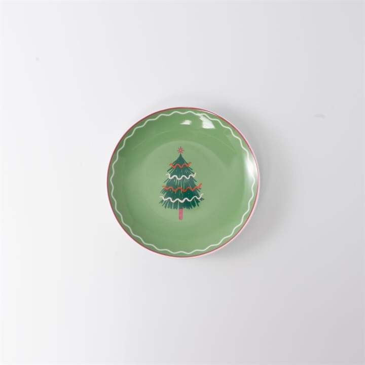 クリスマスツリー柄プレート 15cm