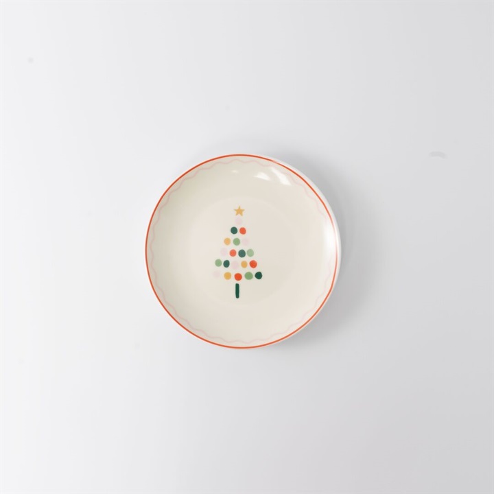 クリスマスツリー柄プレート 15cm