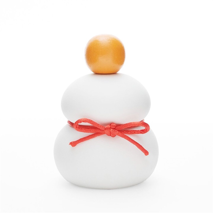 【shesay】鏡餅のオブジェとしても使える半磁器のLEDライト 雪だるま S