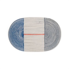 【amabro】COTTON PLACE MAT Round(Blue×Gray)