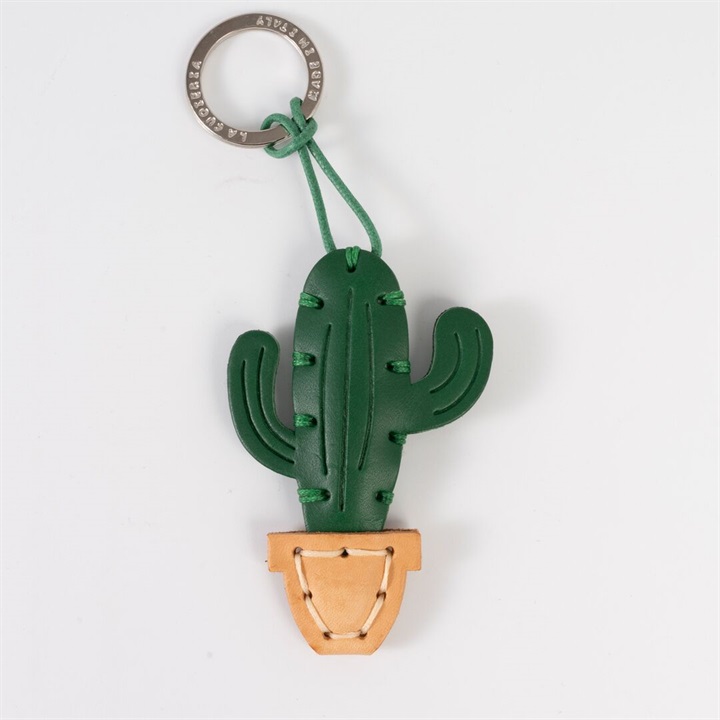 【La Cuoieria】ジェニュインレザーキーホルダー CACTUS