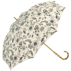 【because】Botanical Print 晴雨兼用 長傘(アイボリー)