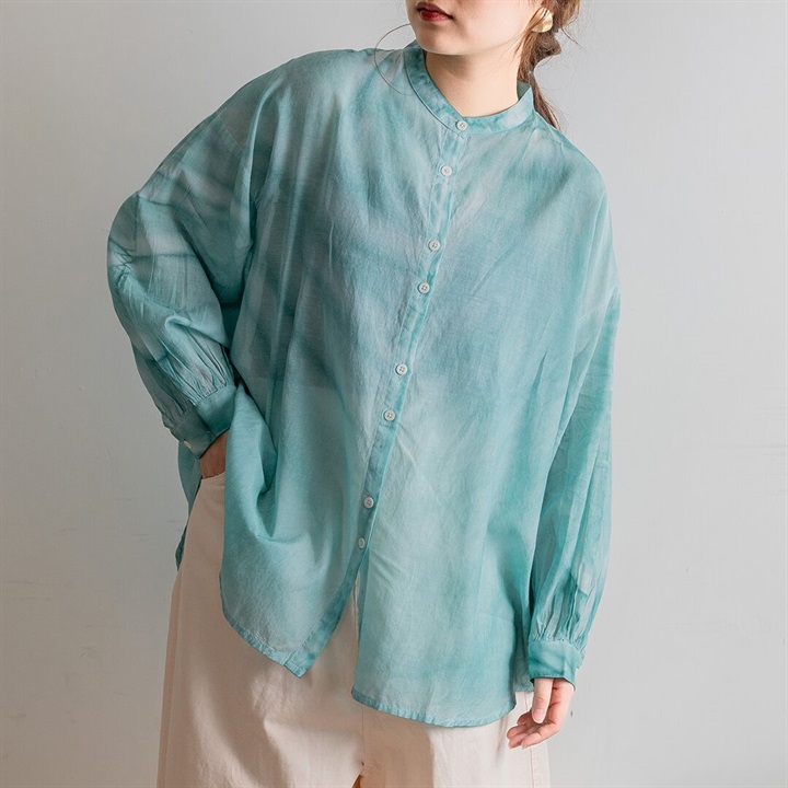 【teMite】製品染めシアーシャツチュニック