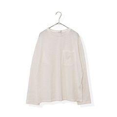 【le colis】シアーボーダー天竺長袖Tシャツ(05オフ×オフ)