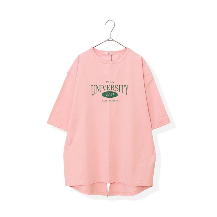 【le colis】ロゴ＆刺繍バックスリットTシャツ