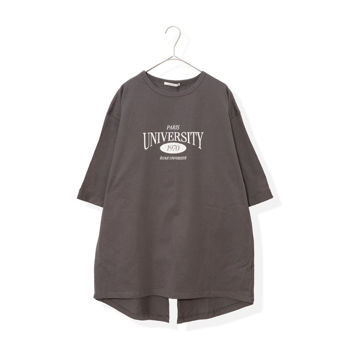 【le colis】ロゴ＆刺繍バックスリットTシャツ