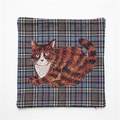 【松尾ミユキ】Cushion cover check back(Maron)