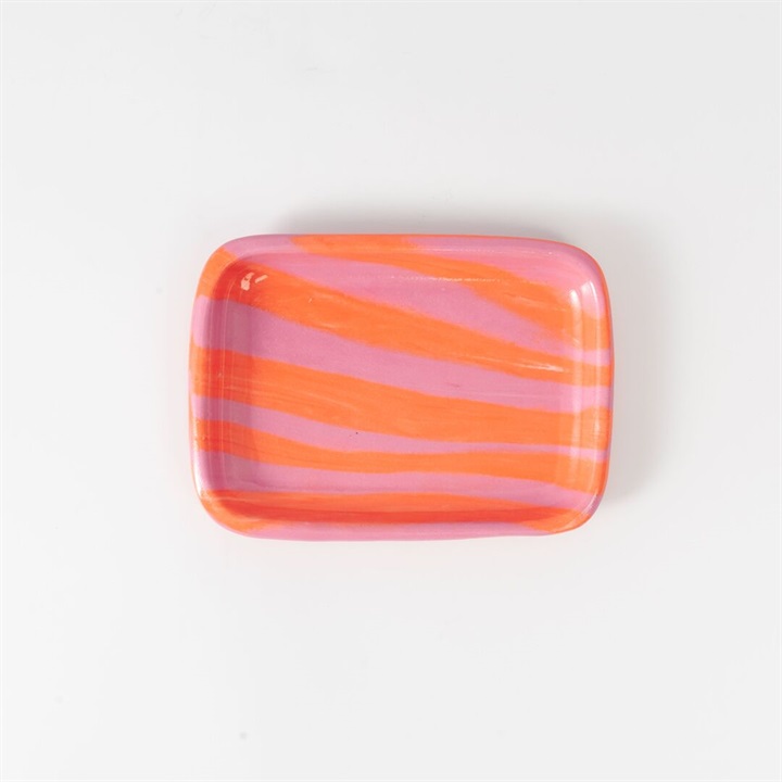 【賀来瞳】rectangle plate 四角皿 練り込み 約W15.5～16×D11.5cm