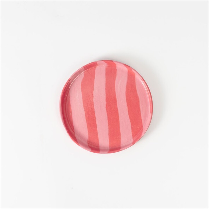 【賀来瞳】round plate 丸皿 練り込み 約Φ12cm