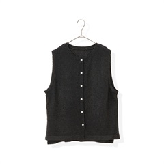 【Cloudnine】麻タッチブークレニットベスト(07BLACK)