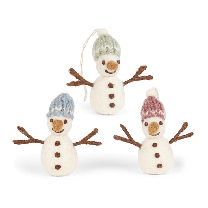 【En Gry & Sif】ミニスノーマンのオーナメント 3個セット
