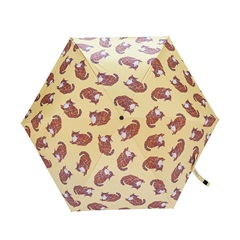 【松尾ミユキ】Folding umbrella 晴雨兼用折りたたみ傘 11103(Maron-Mustard)