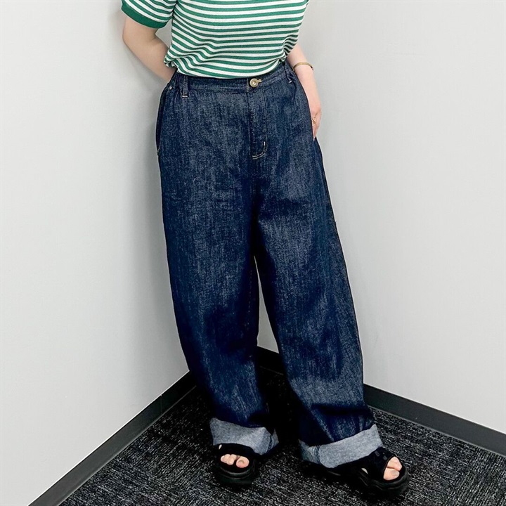 【ista-ire】6.5ozワイドデニムパンツ