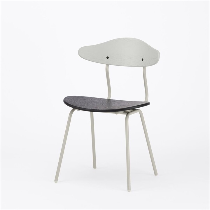 【ENEN】KUUM Chair kinoco - Gray x Rubber Black x Gray White Steel Frame