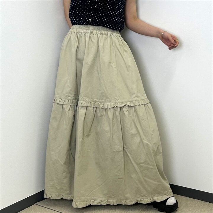 【Lupilien】6ozカラーデニムフリルスカート