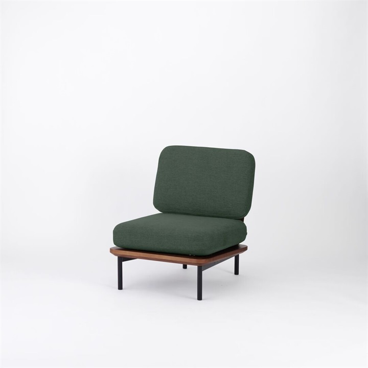 【ENEN】KUUM Sofa 1 seater - Steel Frame/Brown - 座面硬さ：やや柔らかめ