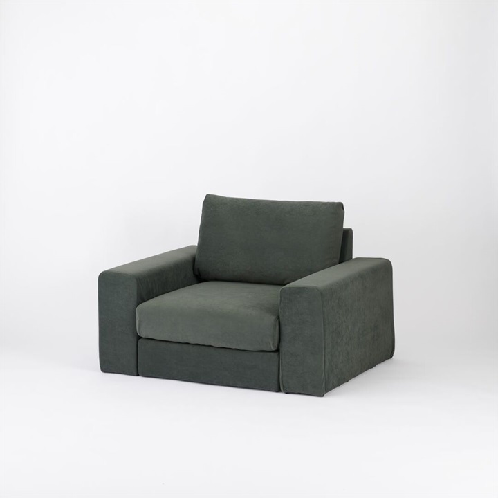 【ENEN】KUUM Sofa 1 seater Double arm - Full Cover - 座面硬さ：やや硬め