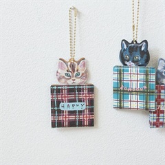 【Nathalie Lete】Key Chain mirror Cat 51123(Blue eye)