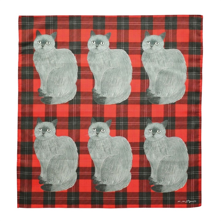 【松尾ミユキ】Handkerchief cat check back 11117