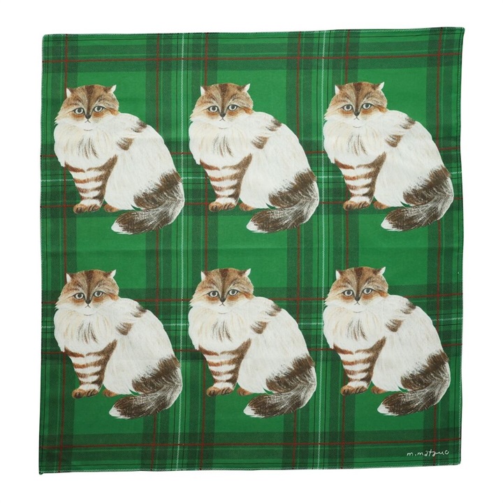 【松尾ミユキ】Handkerchief cat check back 11117