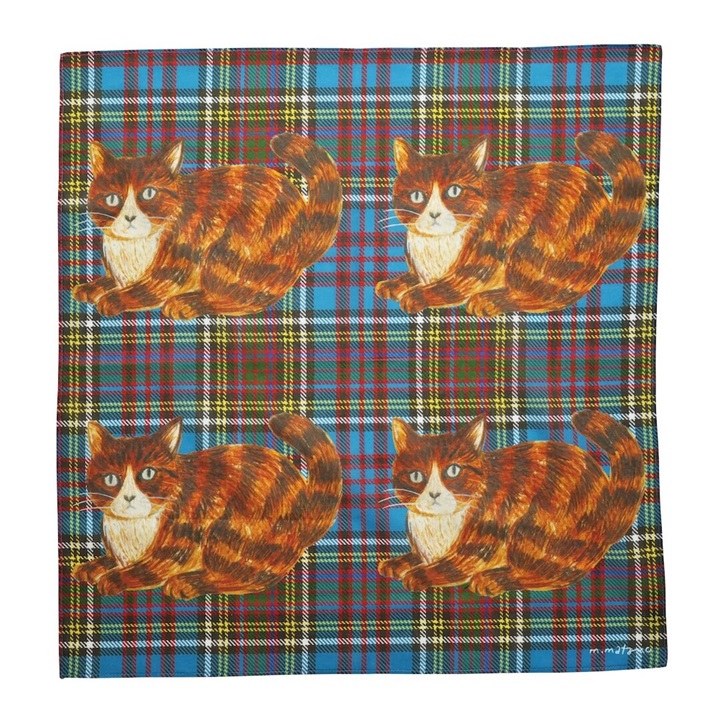 【松尾ミユキ】Handkerchief cat check back 11117