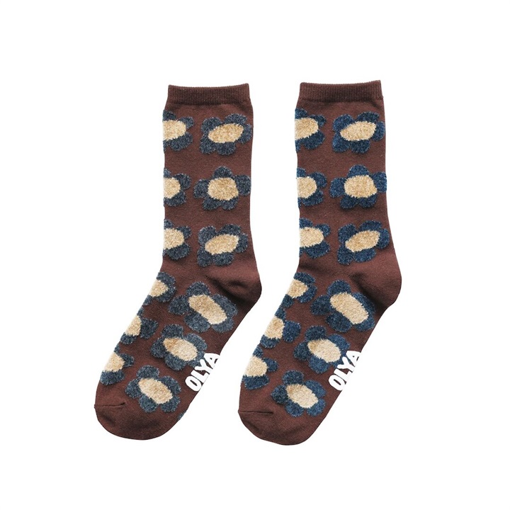 【OLYA】Fluffy Socks Flower 710021