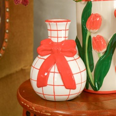 Ribbon フラワーベース 格子柄(Ribbon格子柄)