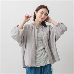 【M.M.O】ロールアップ袖ジップブルゾン(04グレージュ)