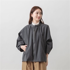 【M.M.O】ロールアップ袖ジップブルゾン(06チャコール)