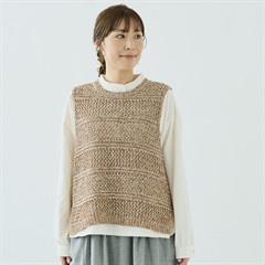 【Cloudnine】MIXテープヤーンニットベスト(35TERRACOTTA)