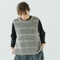 【Cloudnine】MIXテープヤーンニットベスト(05GRAY)