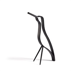 【Cooee Design】Woody Bird High オブジェ 18cm(Blackstained Oak)