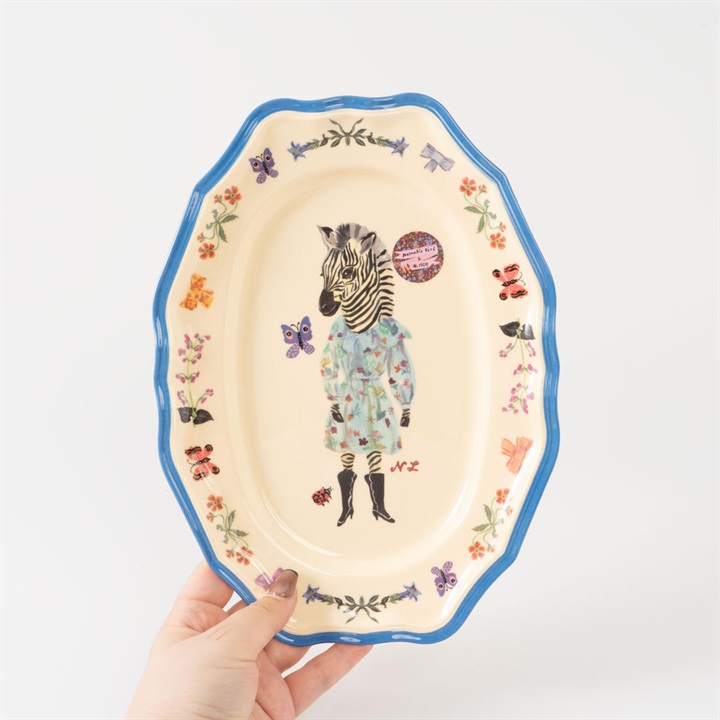 【rice】Nathalie Lete Melamine Vintage Serving Dish Small プレート 26cm