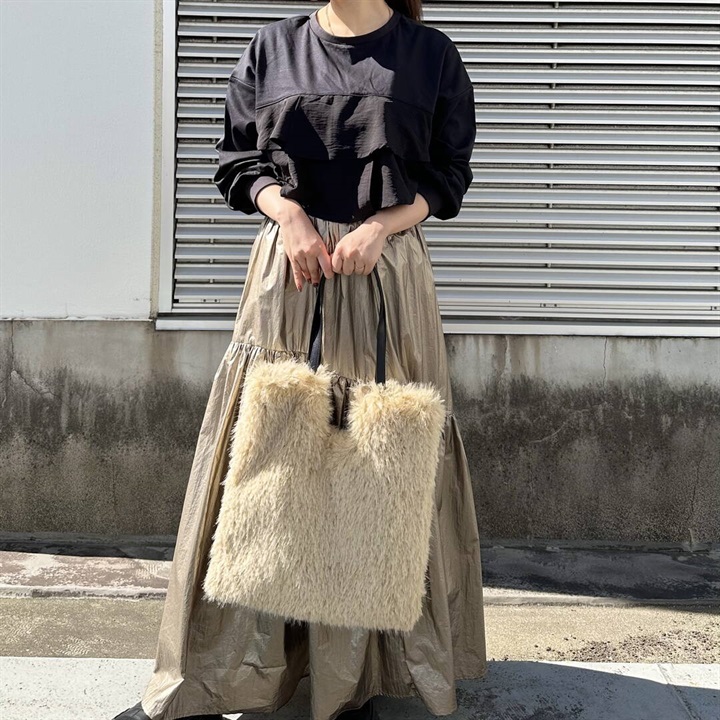 【MID GIRL APPLIY】フェイクファートートバッグ