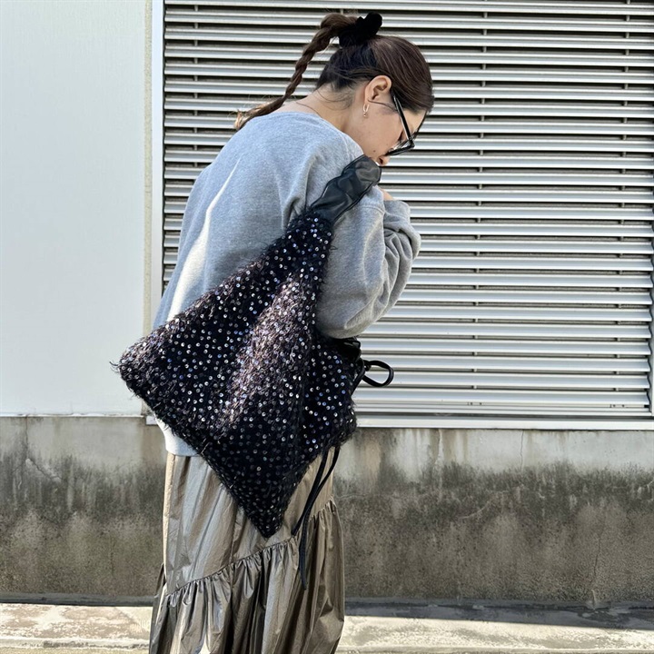 【MID GIRL APPLIY】フェイクファードロストハンドルバッグ