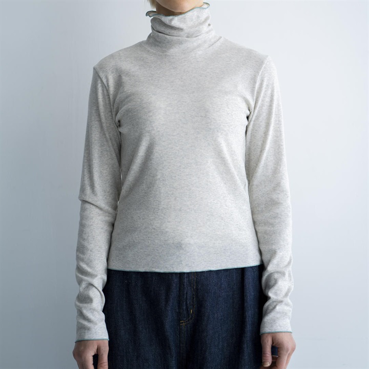 【ista-ire】オーガニックコットン メローハイネック長袖Tシャツ