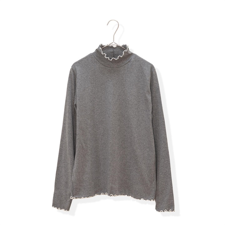 【ista-ire】オーガニックコットン メローハイネック長袖Tシャツ