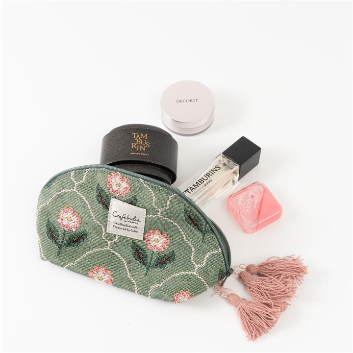 【Craft India】ジャガードミニポーチ ラマン