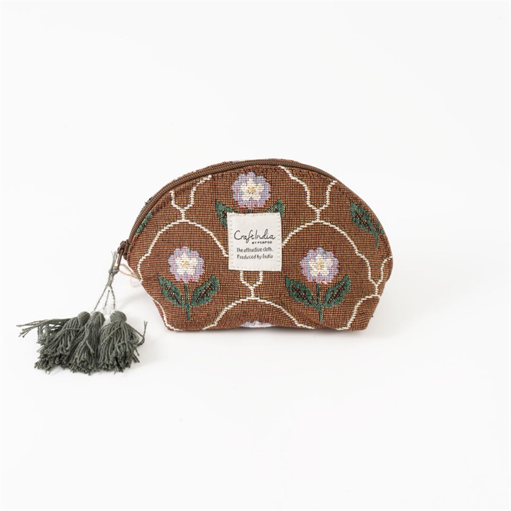 【Craft India】ジャガードミニポーチ ラマン