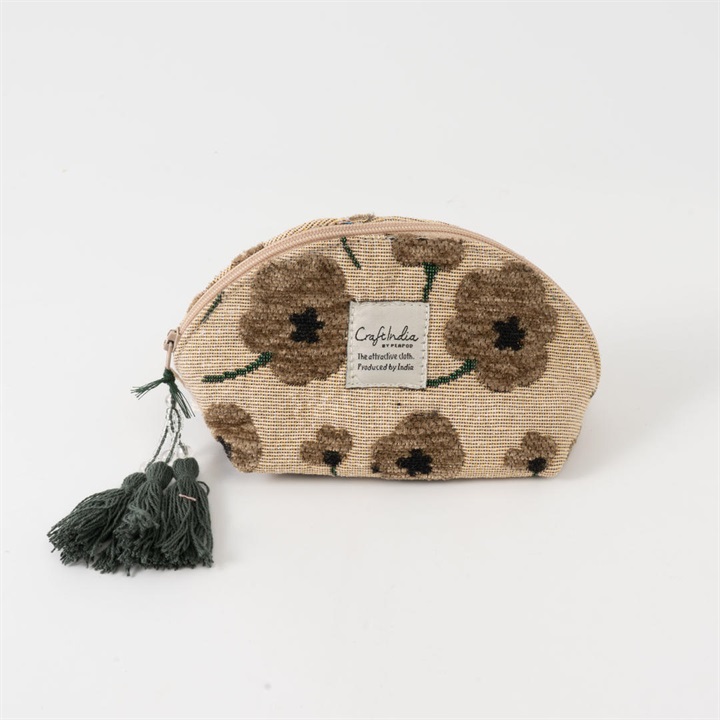 【Craft India】ジャガードミニポーチ フラワー