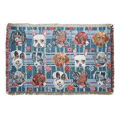 【Nathalie Lete】Tapestry Rug タペストリーラグ Cats/Dogs/Rabbits(Dogs)