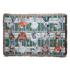 【Nathalie Lete】Tapestry Rug タペストリーラグ Cats/Dogs/Rabbits(Rabbits)